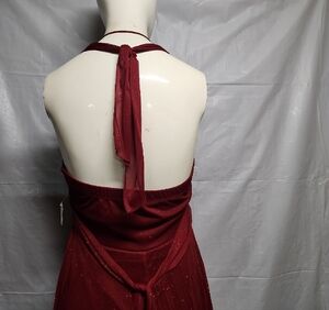 Elegant Red Halter Dress